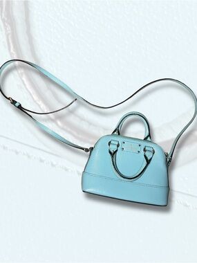 Kate Spade Light Blue Saffiano Leather Mini Dome Satchel Crossbody